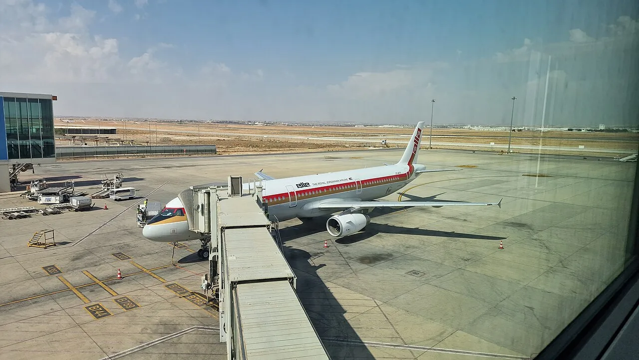 Royal Jordanian plane at Amman Airport