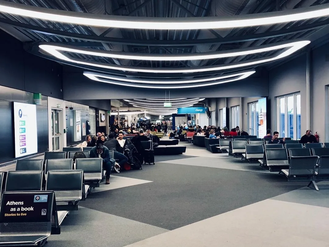 Athens airport waiting area