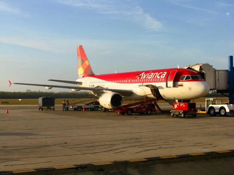 Aircraft, A320 ( Avianca company) in Ernesto Cortissoz International Airport , Barranquilla , Colombia .