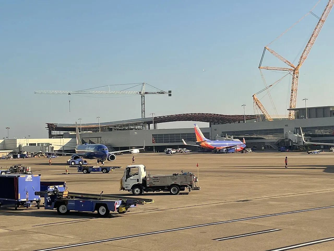 Nashville International Airport construction in August 2021