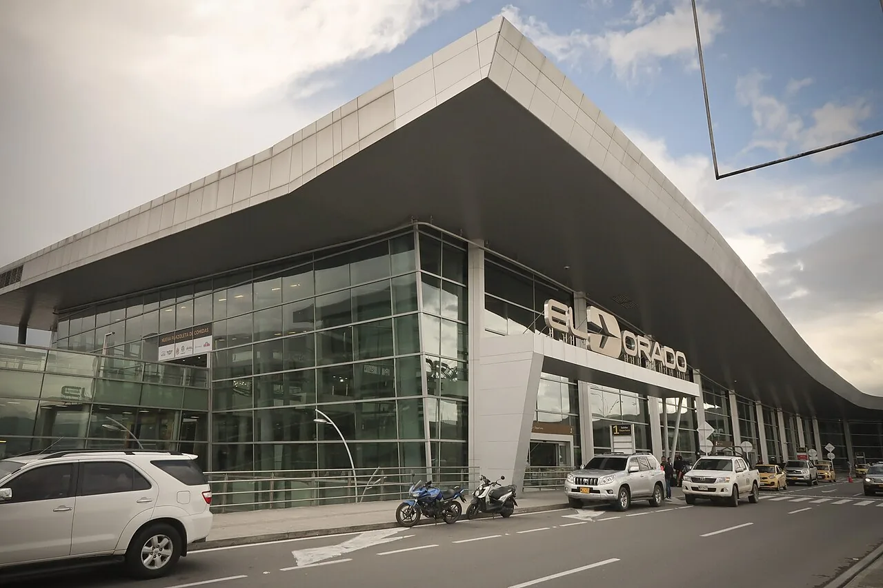 Main entrance for domestic departures at Bogota El Dorado Airport