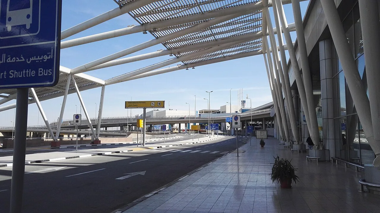 Cairo International Airport, Terminal 3 with the shuttle bus stop