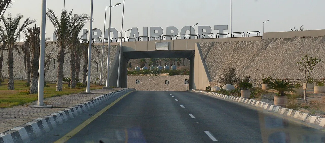 Entrance to Cairo International Airport .