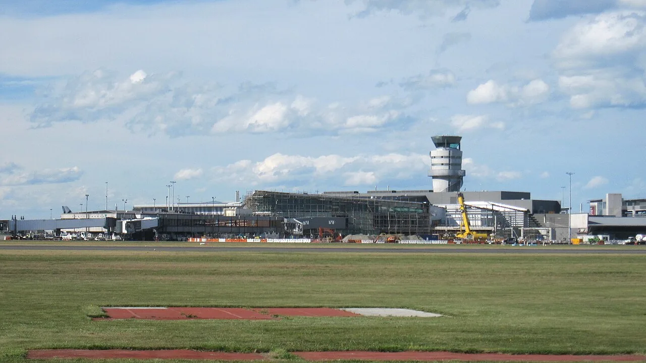 View of Christchurch Airport's new Domestic terminal nearly finished