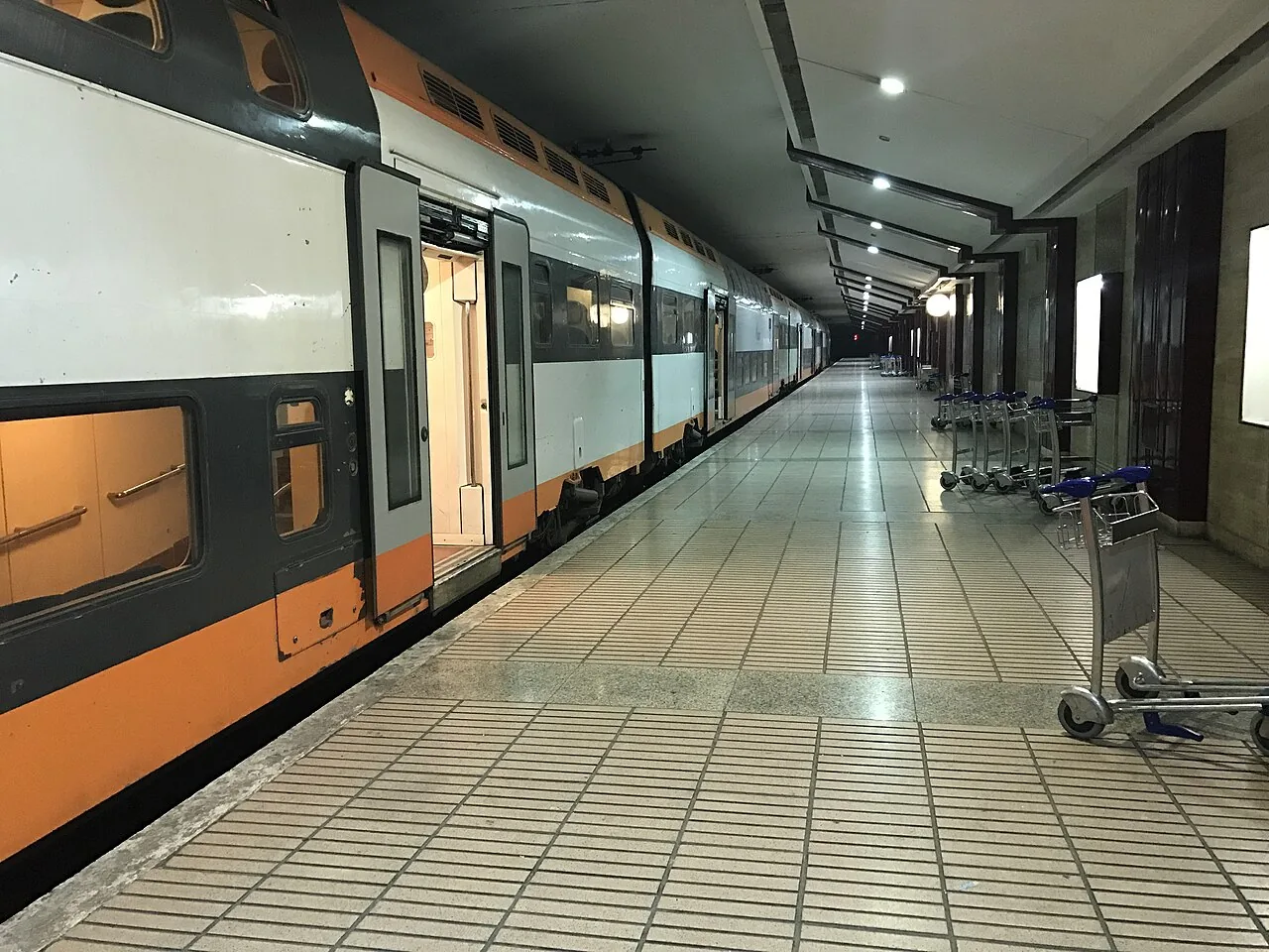 The train station in Casablanca Mohammed V Airport