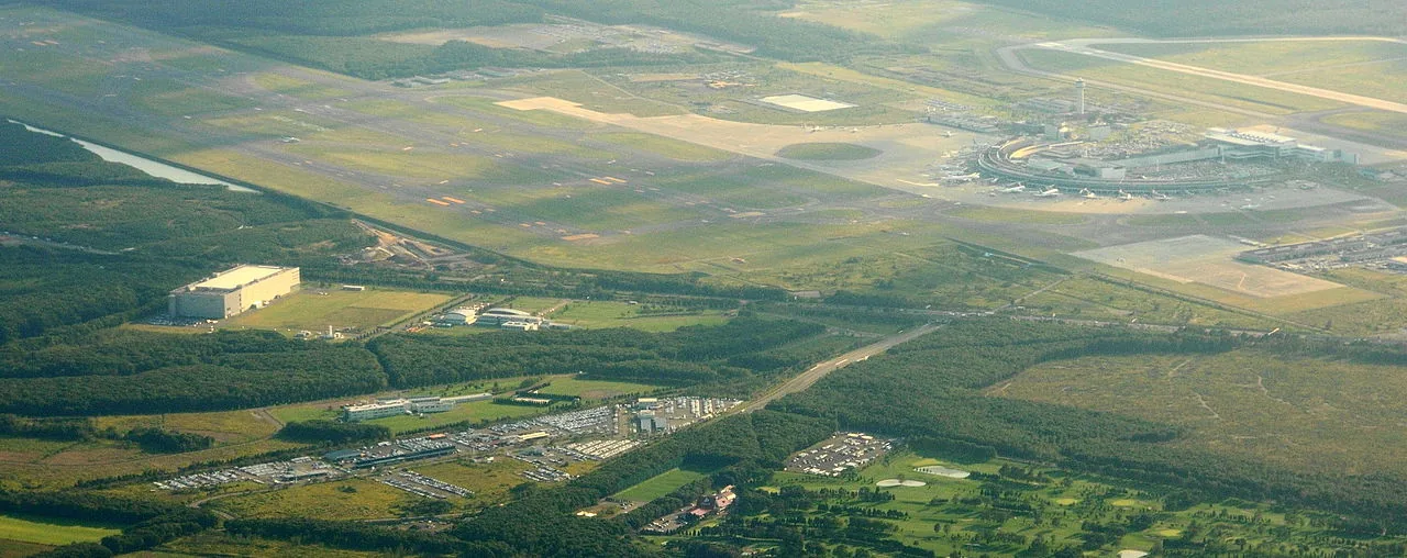 New Chitose airport from the sky, Hokkaido prefecture ,Japan