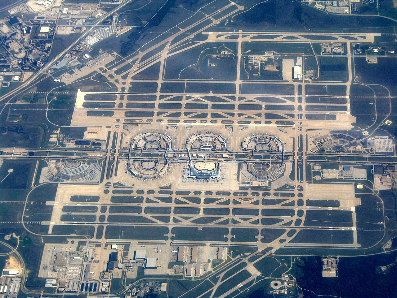 Aerial view of DFW International Airport