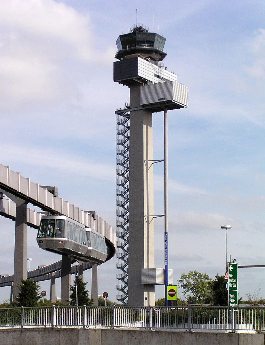 Tower with Skytrain at Airport Düsseldorf International (EDDL)