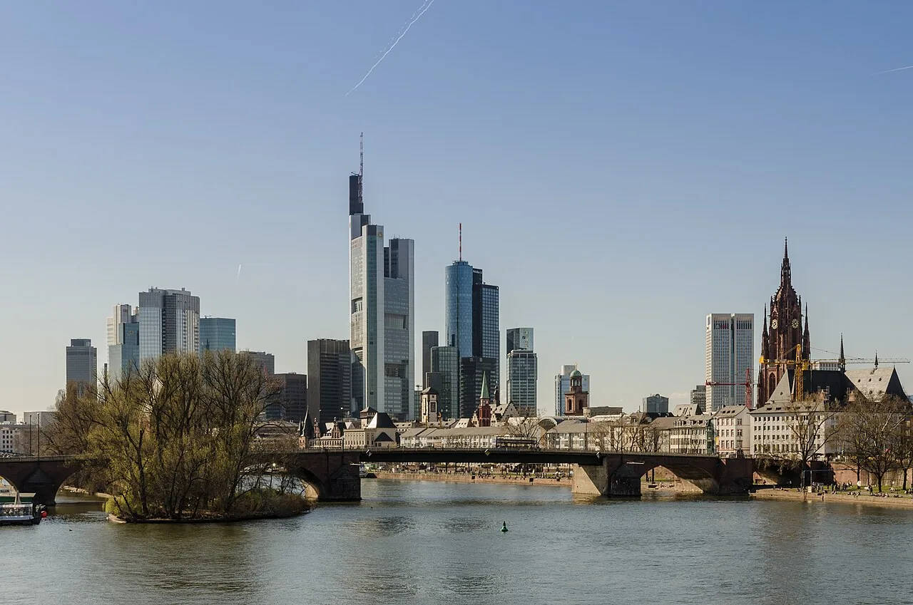 Skyline of Frankfurt Main, Germany.