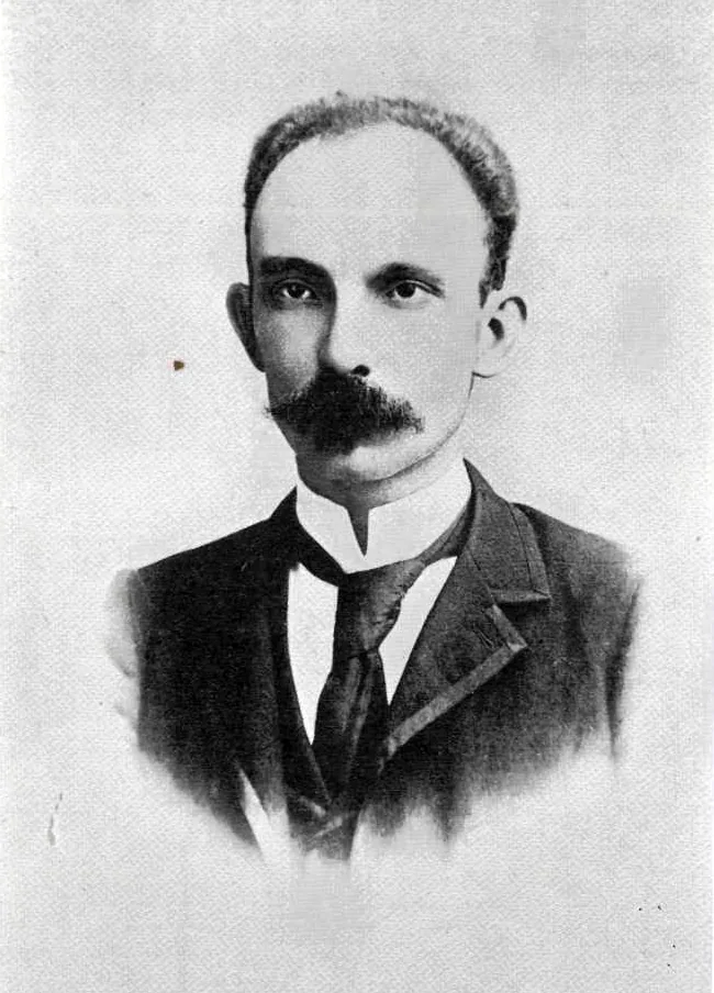 Retrato más conocido de José Martí hecho en Kingston, Jamaica (1892). Foto de Juan Bautista Valdés. Publicado por primera vez en Cuba en "El Fígaro" (La Habana, 1899).