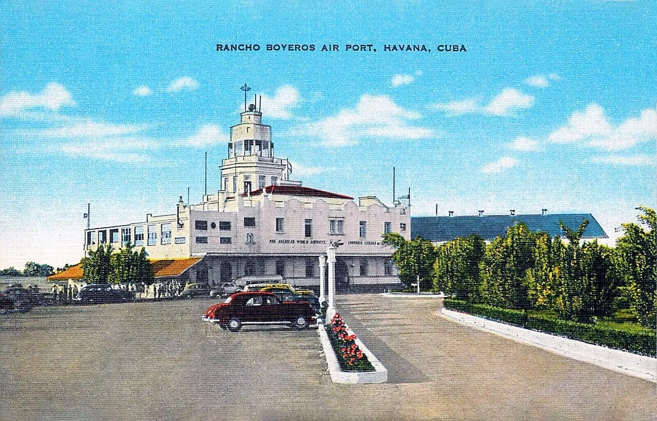 Photomechanical print (postcard) Divided back Printed by E.C. Kropp Co. (20726N) This later became the Jose Marti airport, principal airport of Havana.