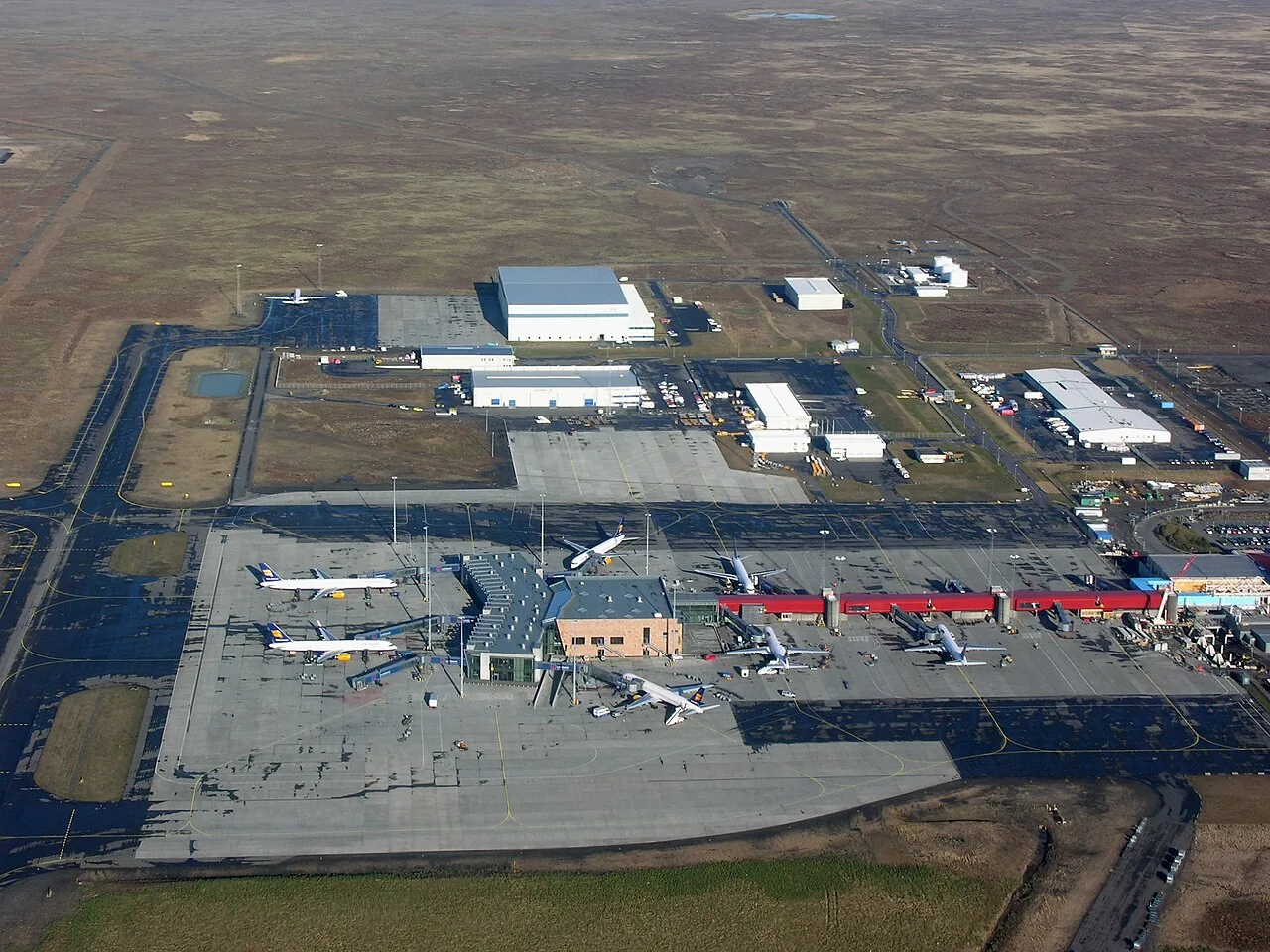 Iceland , Aerial view of Keflavik International Airport