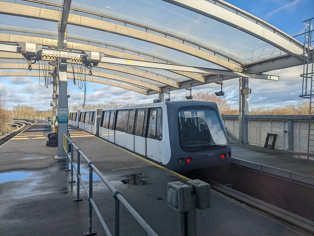 The Gatwick Airport terminal shuttle departing the South Terminal