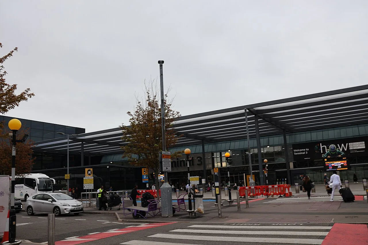 Heathrow Airport (LHR) Terminal 3 in Greater London, England, United Kingdom.