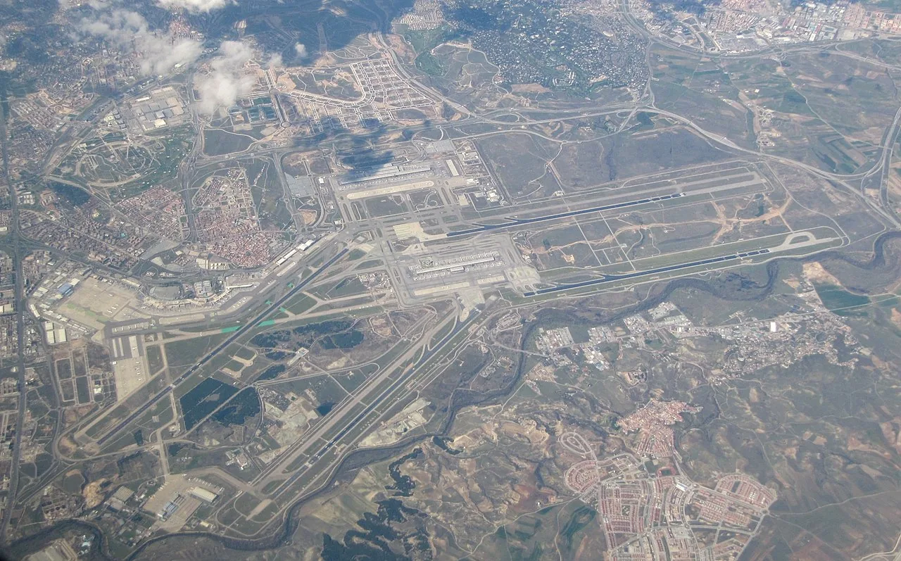 Aerial photograph Adolfo Suárez Madrid International Airport , Madrid ( Spain ).