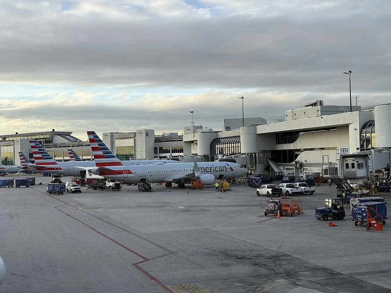 American Airlines Boeing 737-8 MAX N336TM at Terminal D at Miami International Airport in Miami, Florida