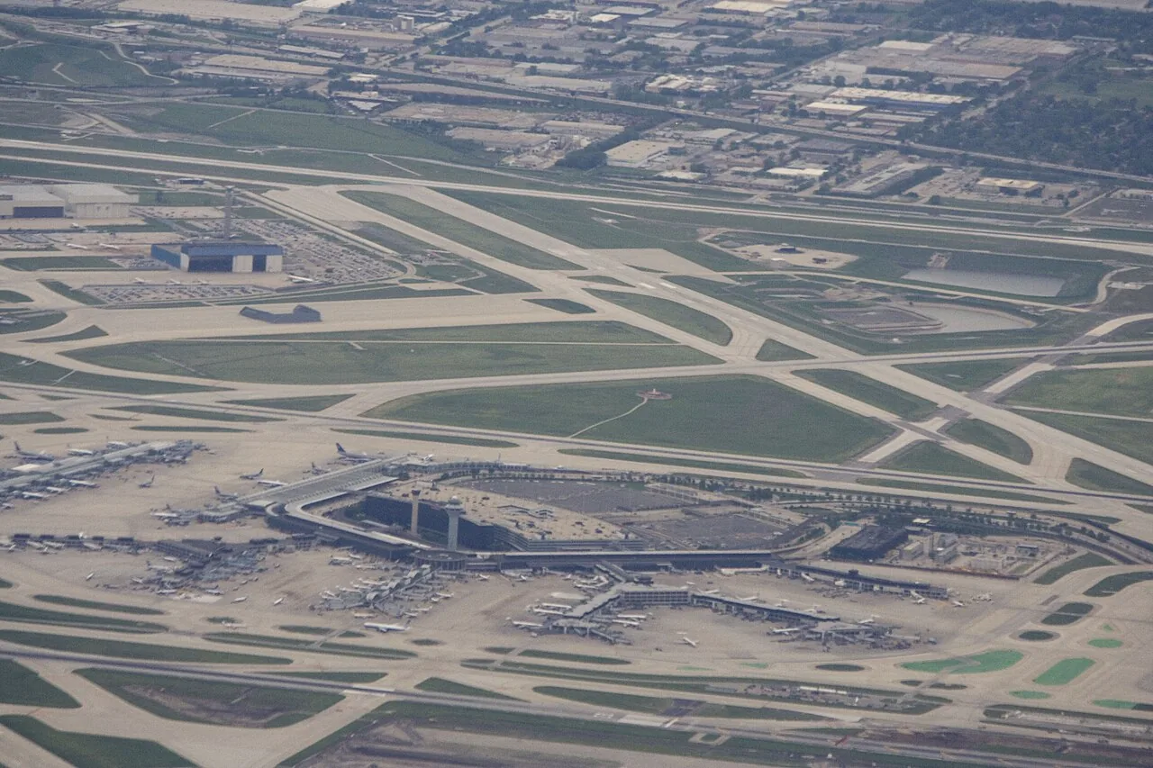 Runways at O'Hare International Airport, Chicago, Illinois, USA