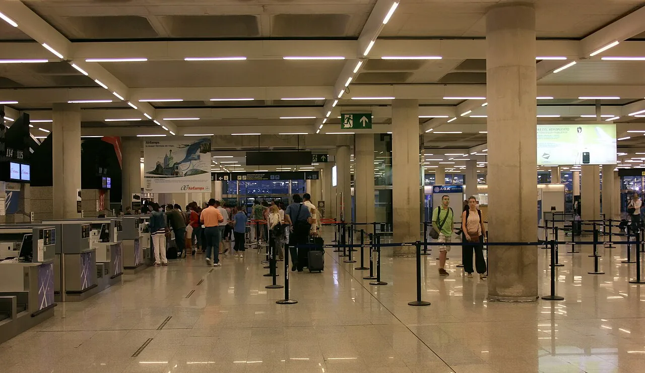 Air Europa check-in at the Palma de Mallorca airport.