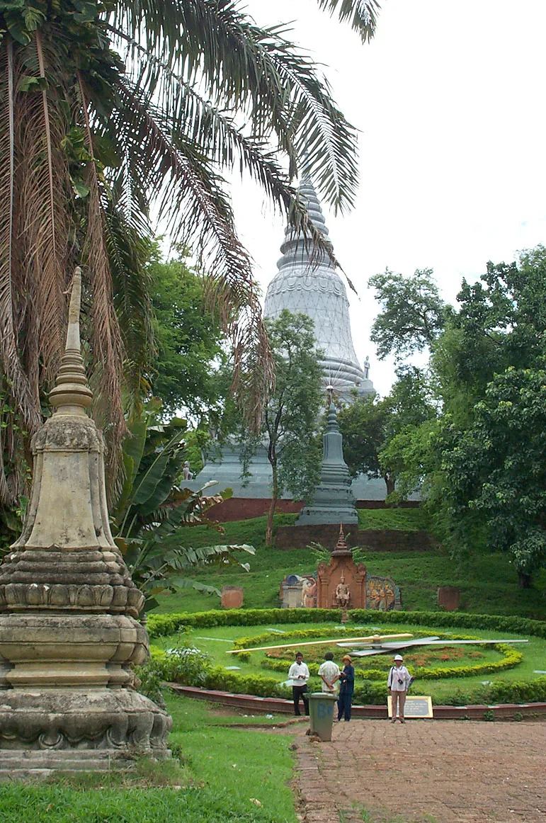 Chedi of Wat Phnom in Phnom Penh , Cambodia