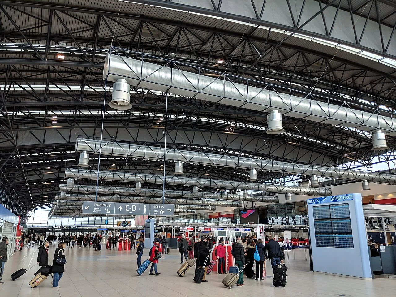 Prague Airport Terminal 2 Departures Hall in March 2019