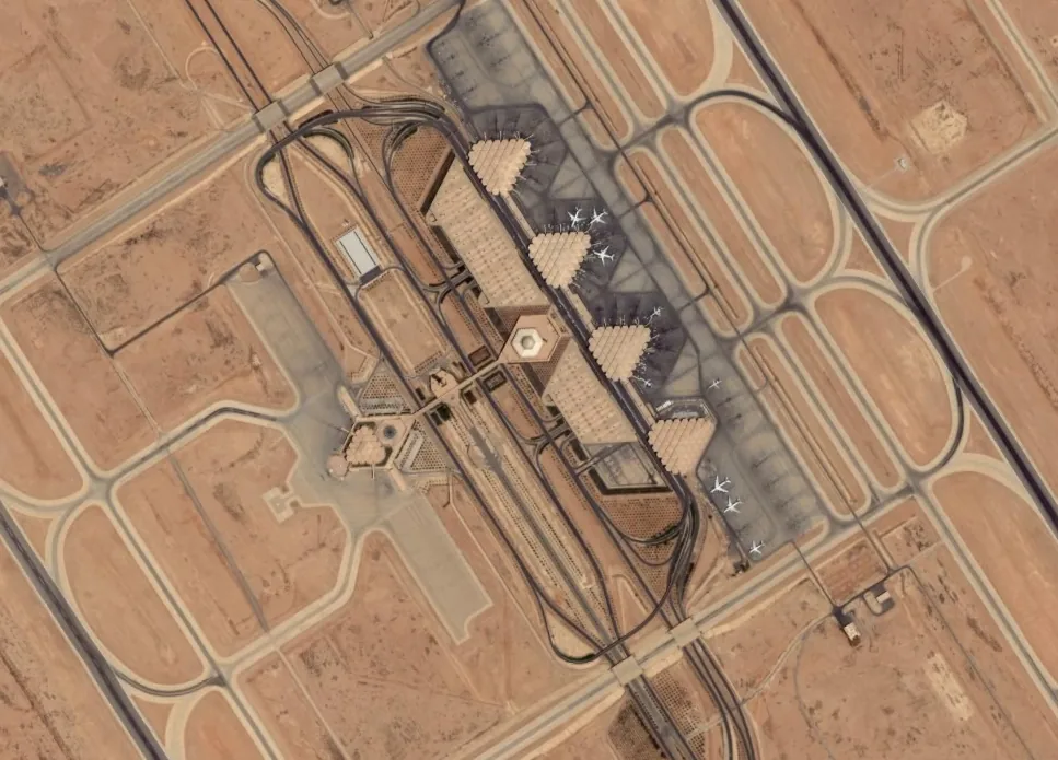 King Khalid International Airport, orthorectified satellite image