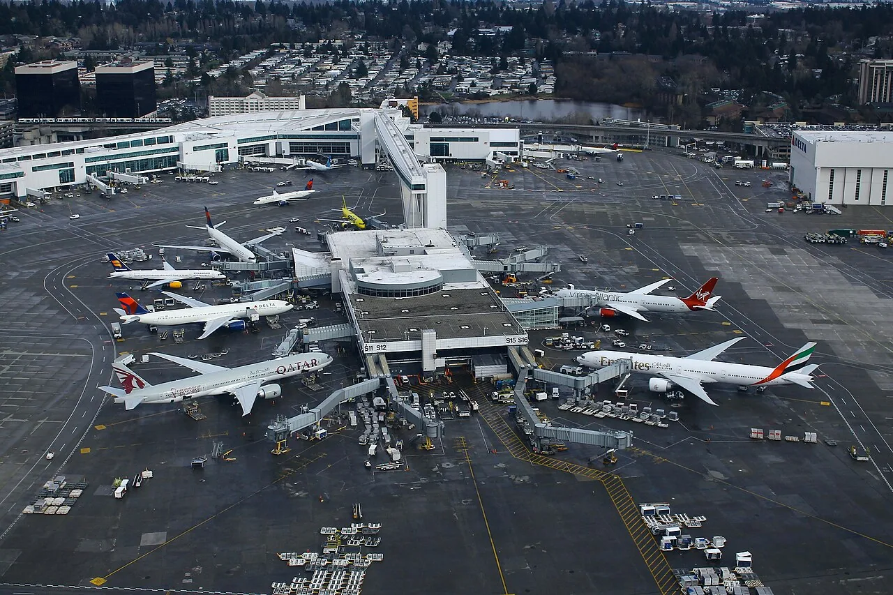 Seattle-Tacoma International Airport - February 2023 Sea-Tac Airport South Satellite Terminal Aerial (53275547945).jpg