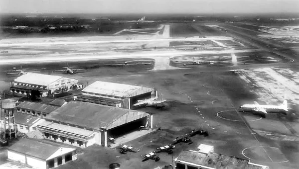 Aerial photograph of Tan Son Nhut Air Base , near Saigon, South Vietnam.