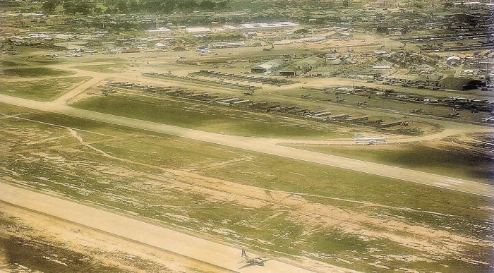 Aerial view of Tan Son Nhut Air Base, Saigon, South Vietnam, in June 1968.