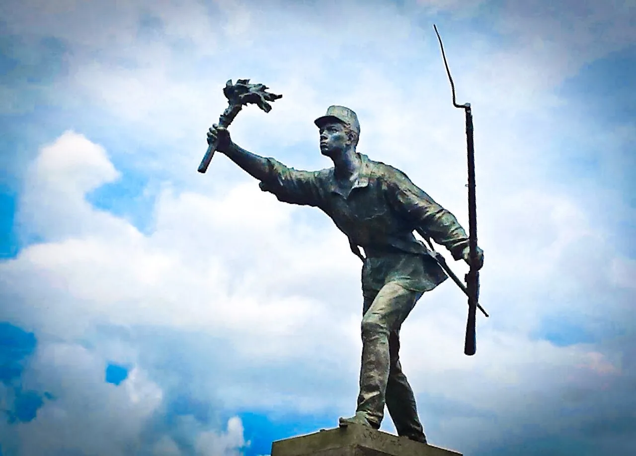 Juan Santamaría, Costa Rican hero of the "National Campaign" of 1856, who became famous and acclaimed for having immolated his life by burning the "Mesón de Guerra" (a old lodging place in Rivas, Nicaragua), in which the