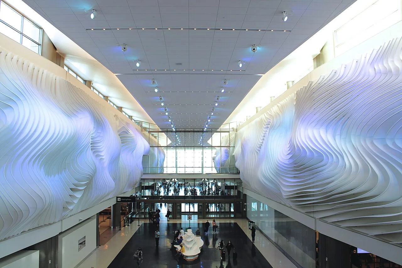 Interior of Salt Lake City International Airport .